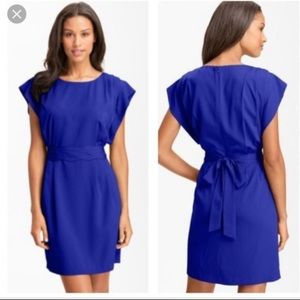 Eliza J Blue Belted Dress with Pockets